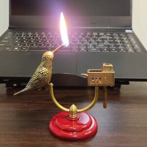 NIB Retro Brass Desktop Bird Kerosene Lighter
